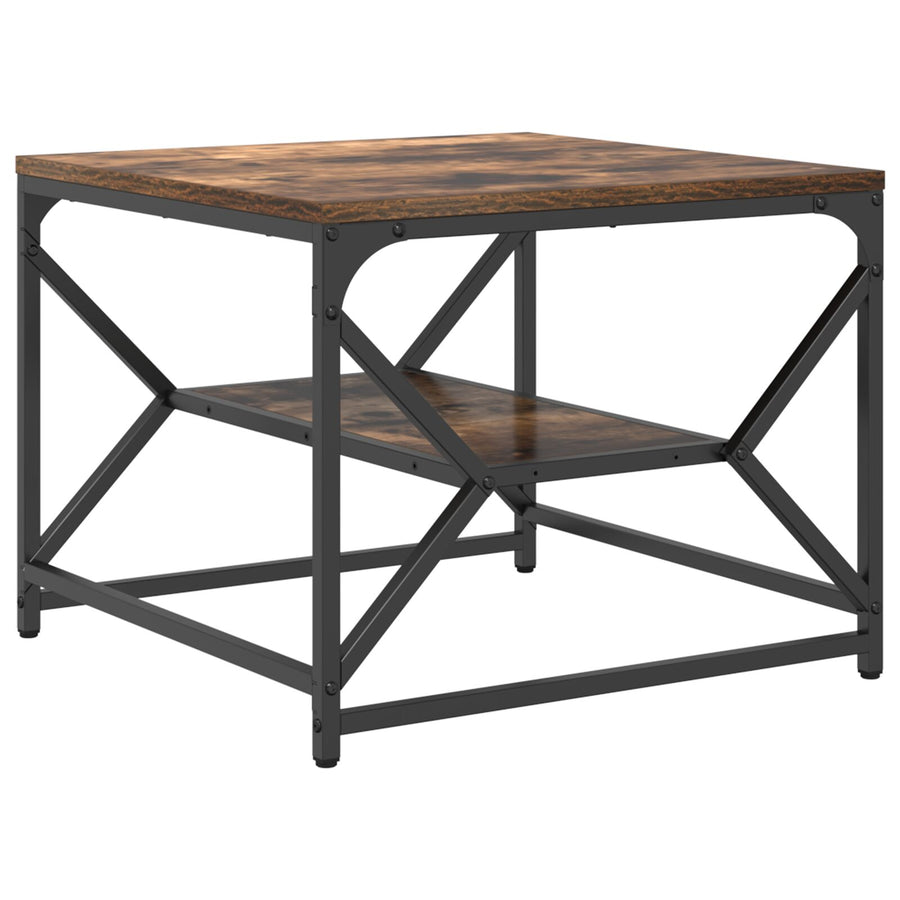 Salontafel Met Plank In Gerookt Eiken Van Geengineerd Hout Gerookte eiken 51 x 50 x 40 cm