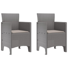 Tuinstoel Set Van 2 Poly Rattan En Staal Standaard Taupe Lichtgrijs