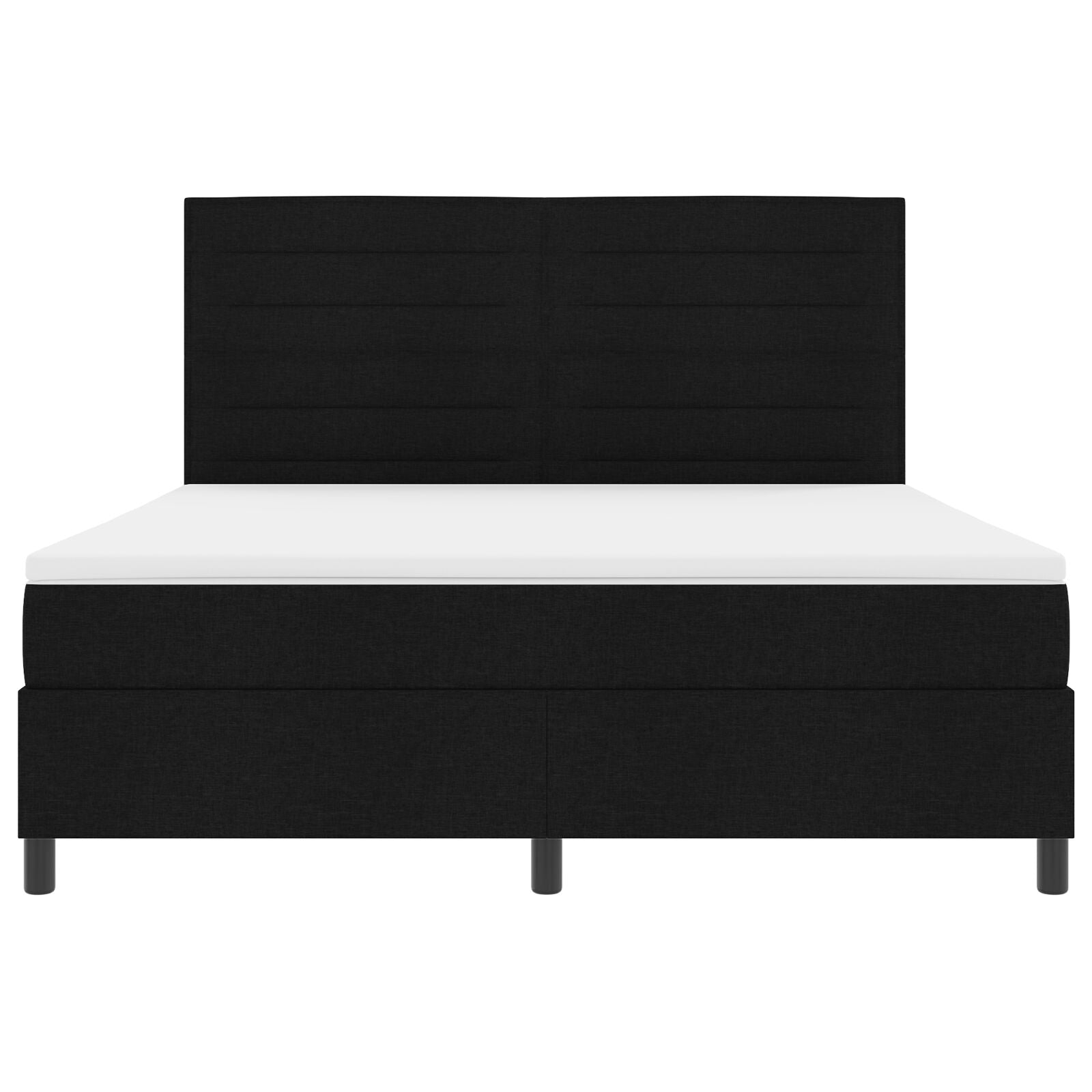 Box Spring Bed Met Matras Super King Stof Zwart 180 x 200 cm Lijnontwerp