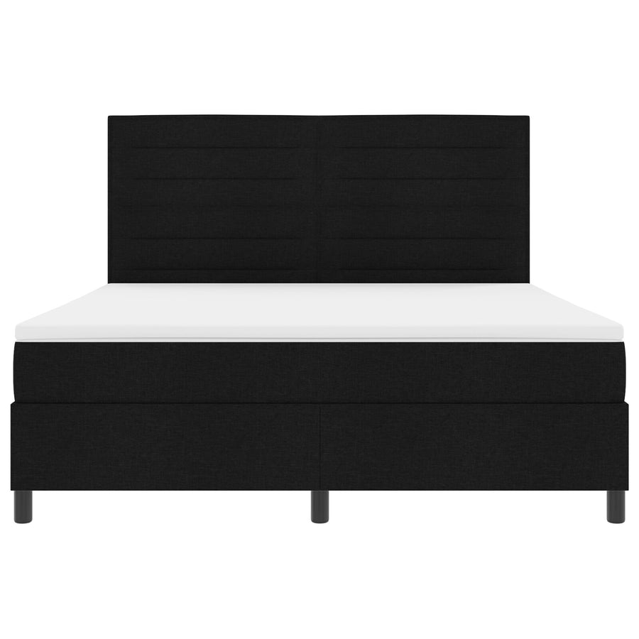 Box Spring Bed Met Matras Super King Stof Zwart 180 x 200 cm Lijnontwerp