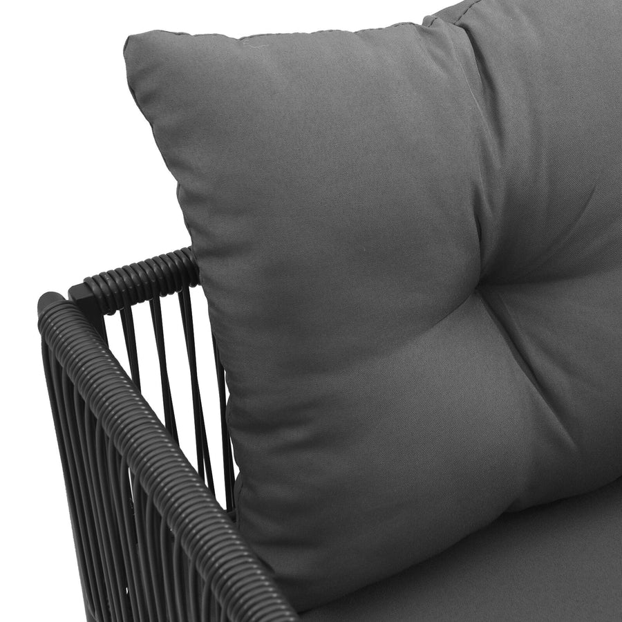 Tuinstoelen Met Kussens 4 Stuks Zwart Poly Rattan
