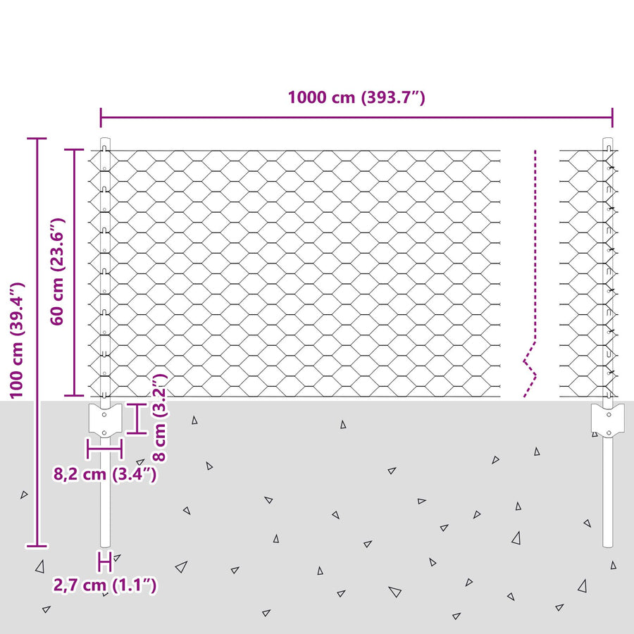 Omheining Posts 11 St U-Kanaal Groen 120 Cm Staal,  Zeshoekige Omheining Groen 0,6X10 M Staal