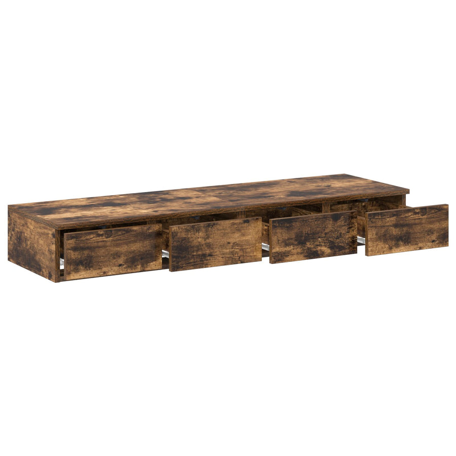 Bedladen 120X36,5X16,5 Cm Bewerkt Hout Gerookt eiken 120 x 36.5 x 16.5 cm