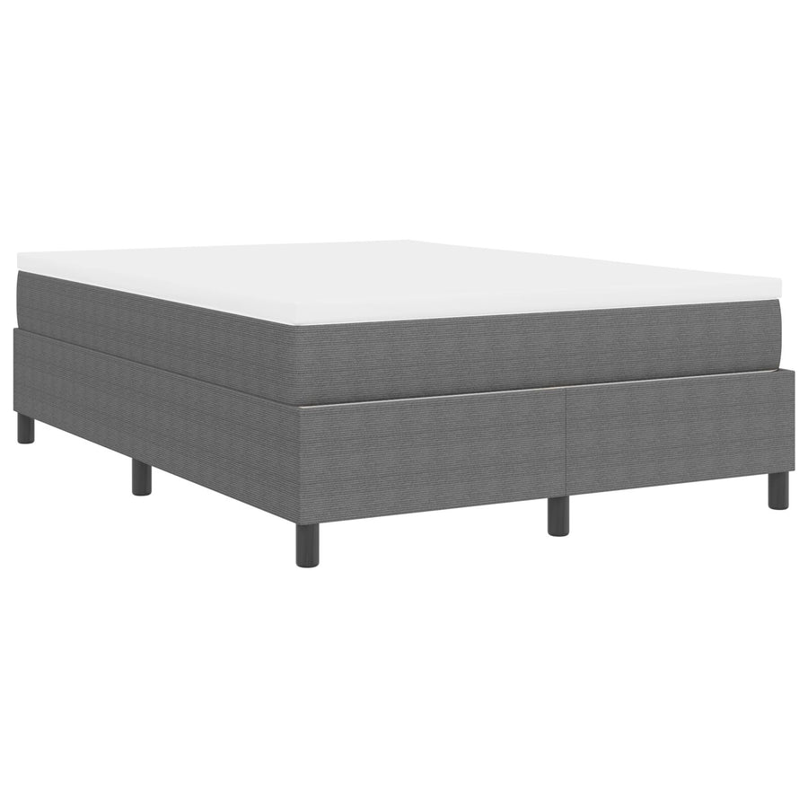 Boxspringbed Met Matras Licht Grijs 140X200 Cm Corduroy Stof