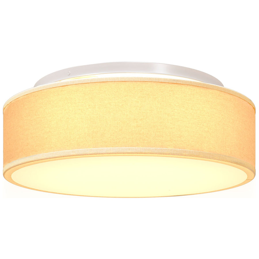 Plafondlamp Inbouw Ø 38 Cm Stof E27 Ø38 x 13,5 cm Wit zonder sterrenlampenkap
