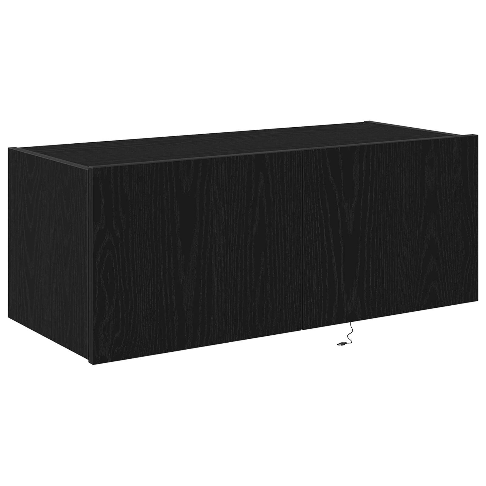 Tv Wandkast Met Led-Verlichting Zwart Eiken 80X35X31 Cm