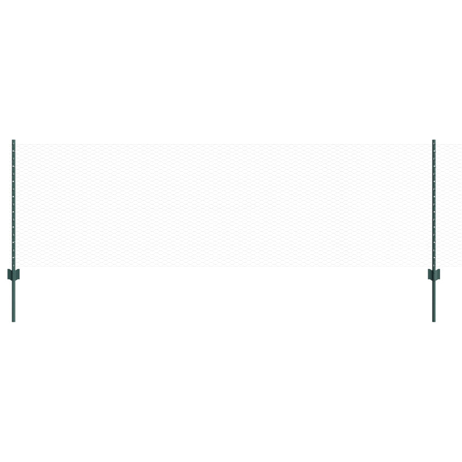 Hekpalen 5 St U-Channel Groen 80 Cm Staal,  Zeshoekig Hek Groen 0.8X10 M Staal