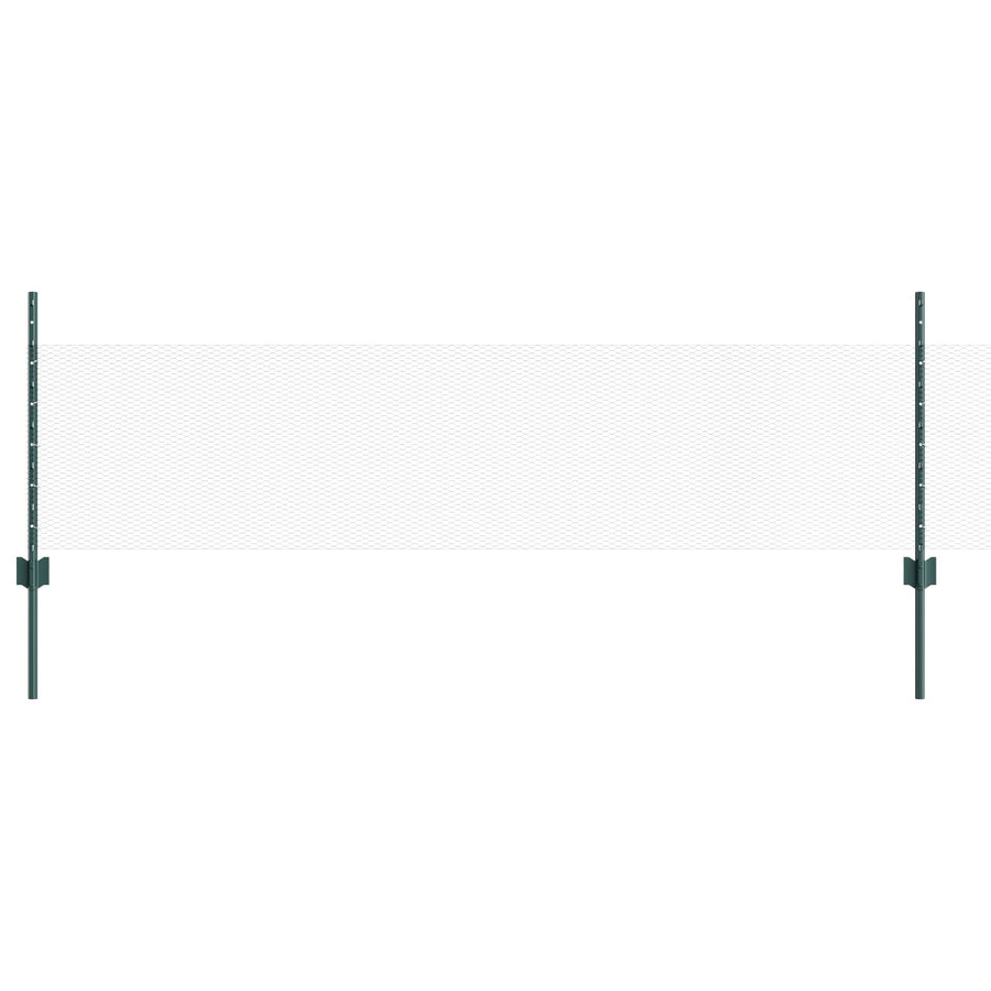 Hekpalen 5 Stuks U-Kanaal Groen 60 Cm Staal,  Hexagon Hek Groen 0,5X10 M Staal