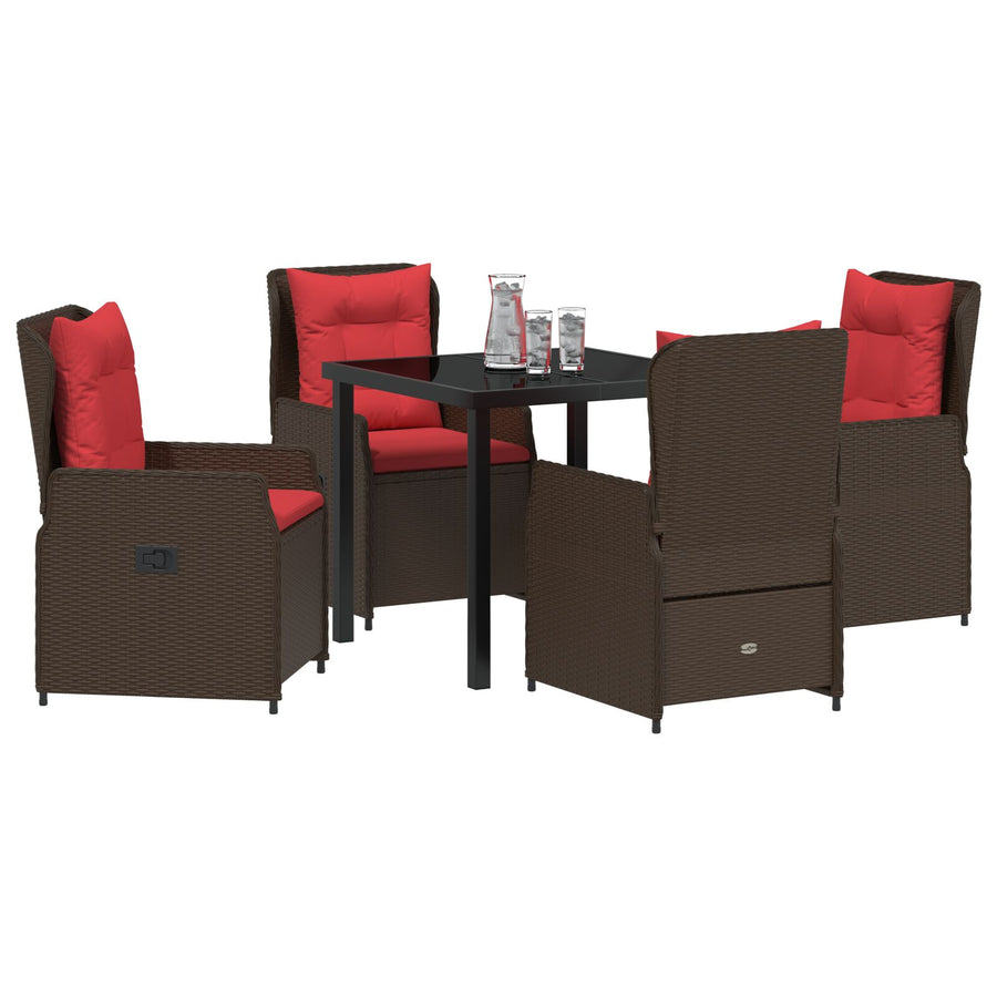 5-Delige Tuinset Bruin Poly Rattan