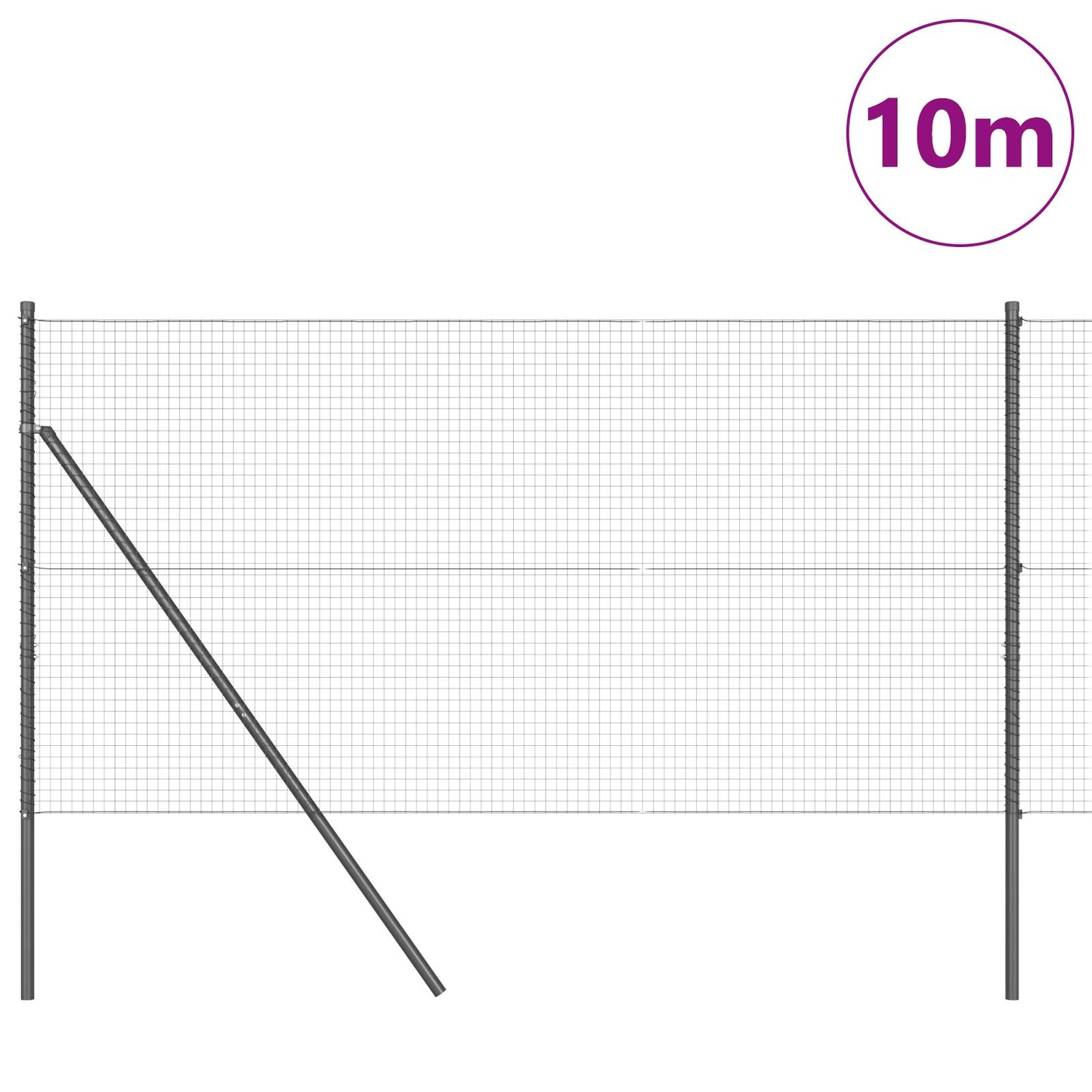 Metalen Paalset Set Van 2 Grijs Metaal En Kunststof 10 X 1 Meter Gegalvaniseerd Staal