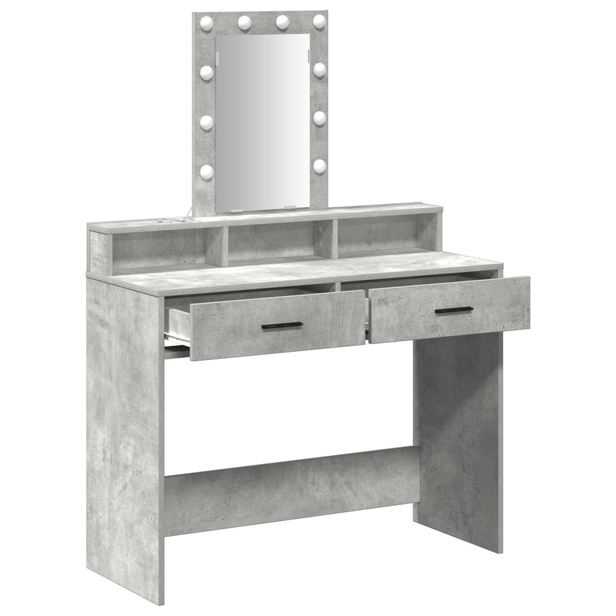 Kaptafel Met Led-Verlichting Betonnen Grijs Beton grijs 100 x 41 x 140 cm