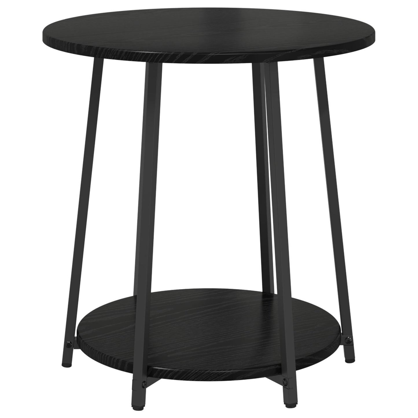 Bijzettafel 2 Stuks Hout En Metaal Zwart eiken
