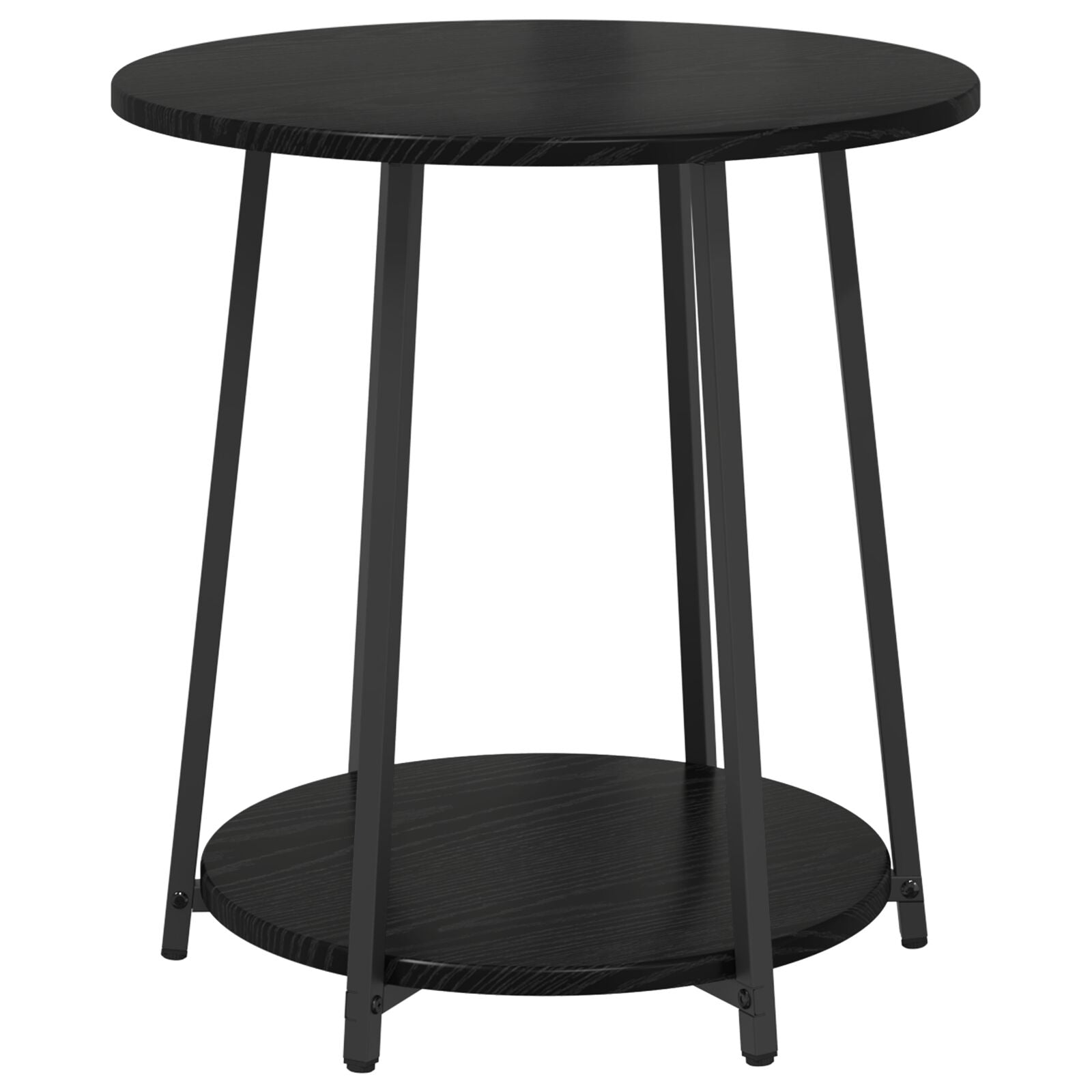 Bijzettafel 2 Stuks Hout En Metaal Zwart eiken