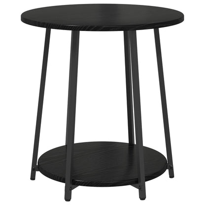 Bijzettafel 2 Stuks Hout En Metaal Zwart eiken