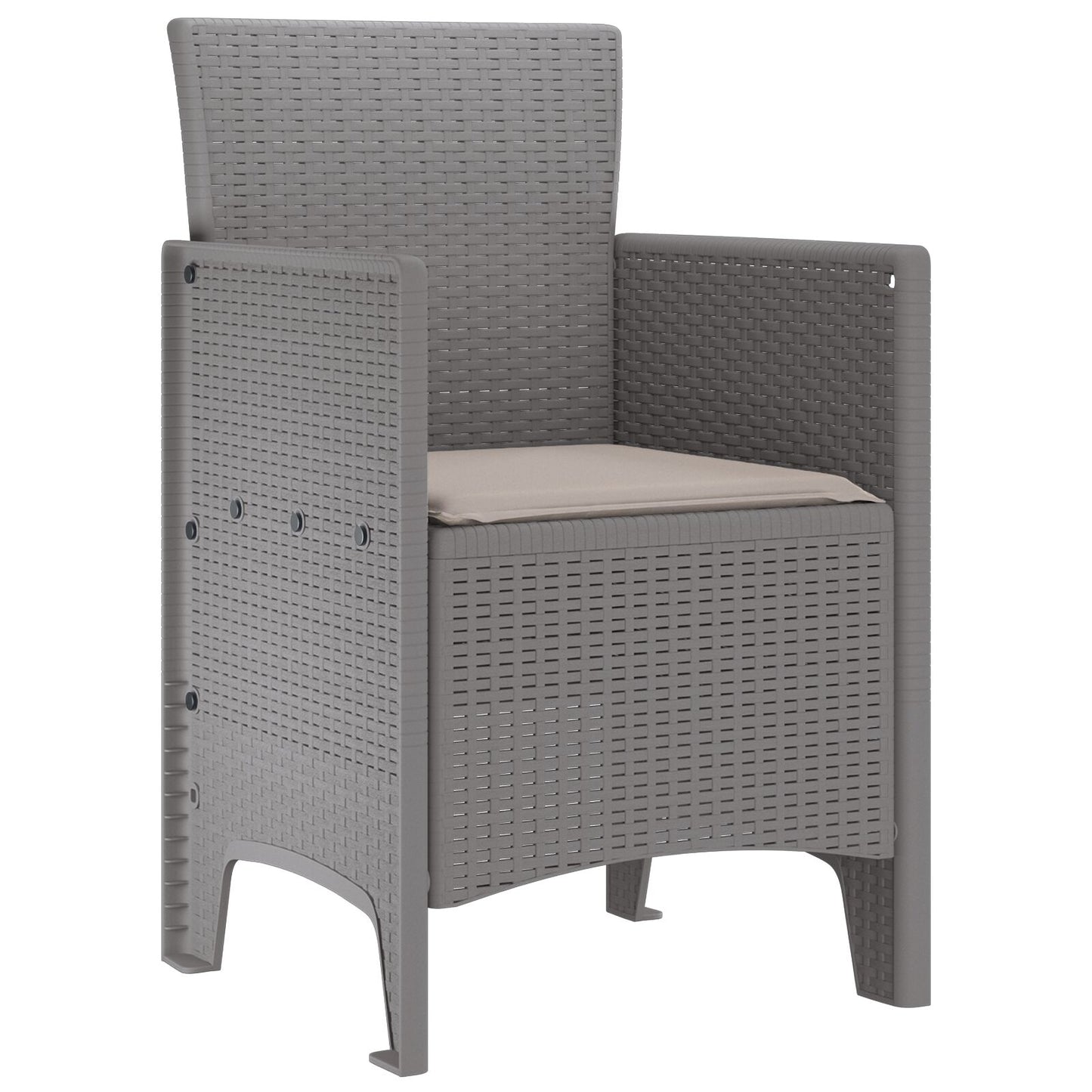 Tuinstoel Set Van 2 Poly Rattan En Staal Standaard Taupe Lichtgrijs