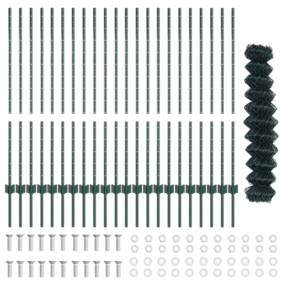 Ketenlinkafscheiding Met 22 U Palen Groene 1.2X25 M Staal