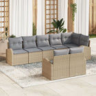Loungeset 8 personen polyrattan beige