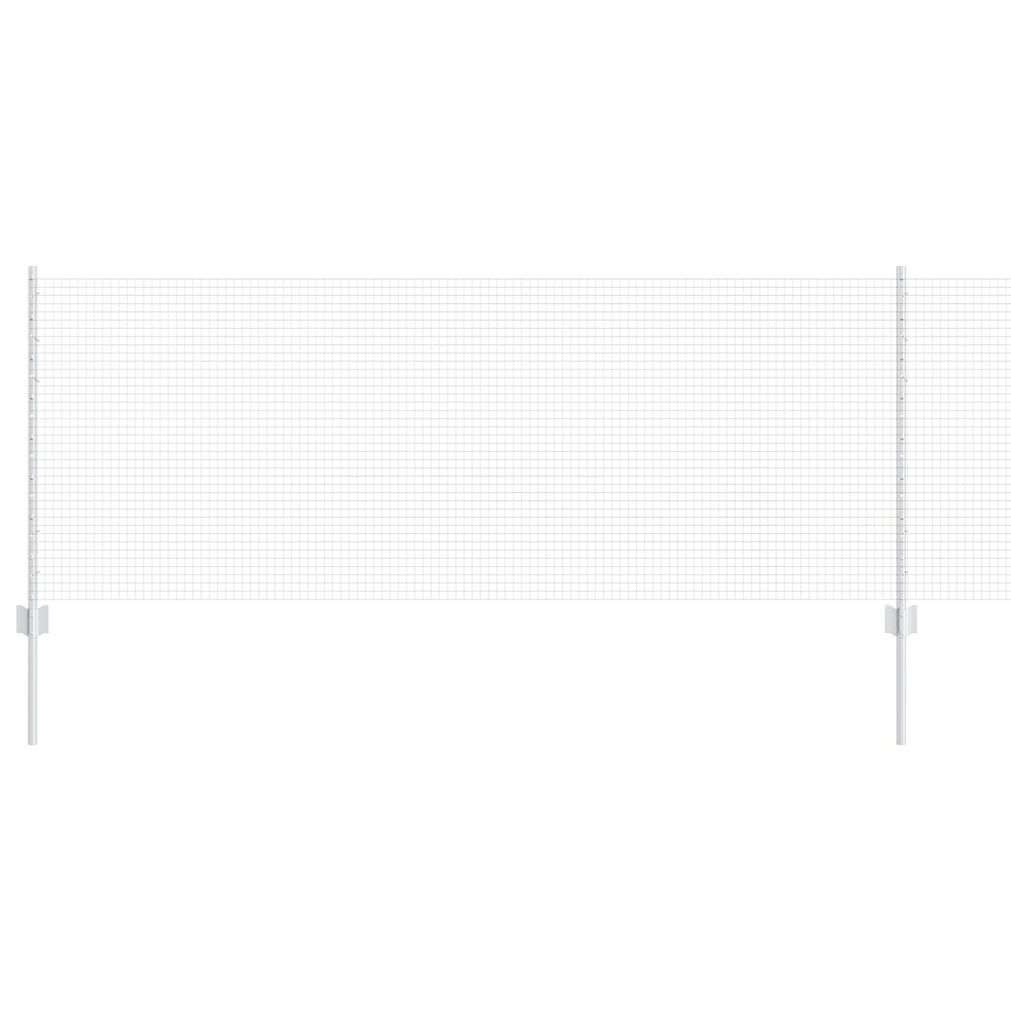 Gelaste Draadomheining Met 22 U-Palen Zilver 0.8X50 M Staal