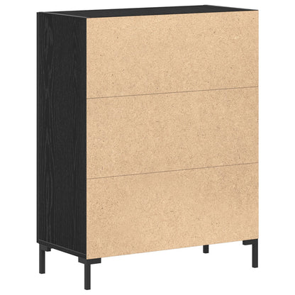 Dressoir Zwart Eiken 69,5X34X90 Cm Geprefabriceerd Hout