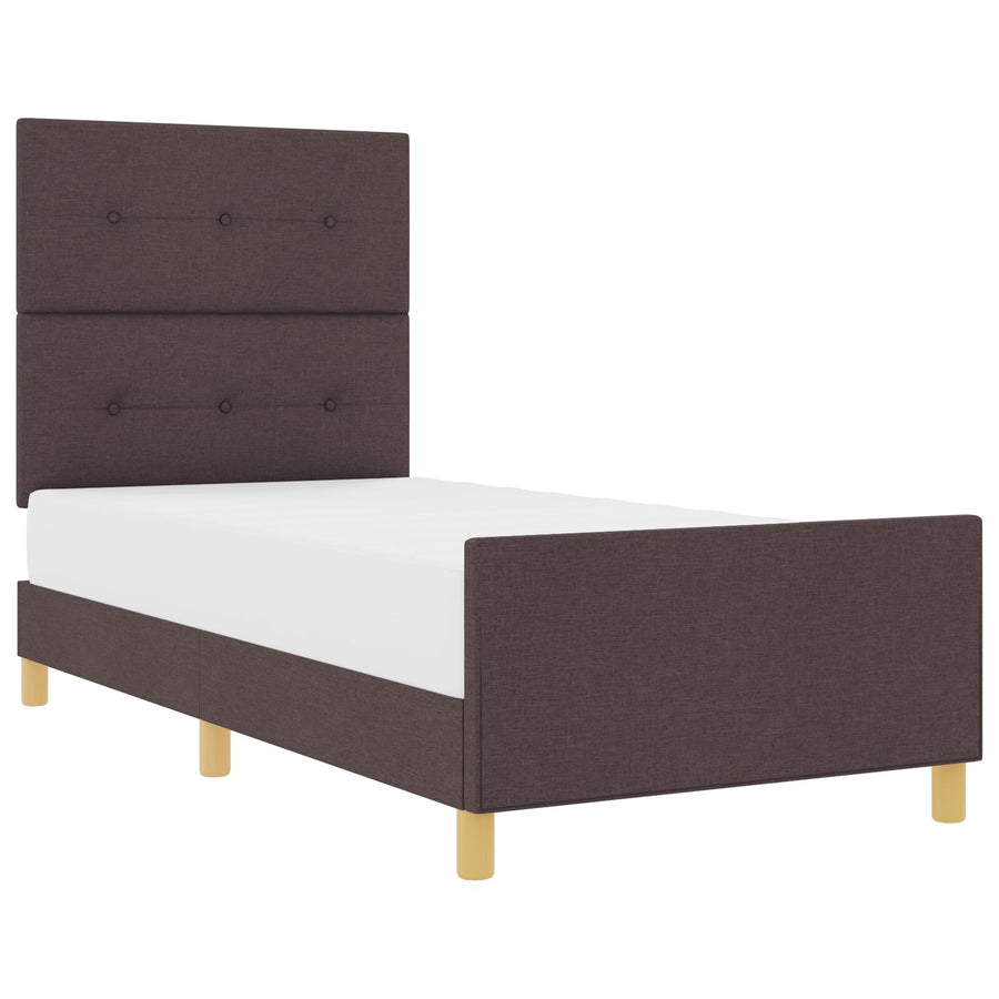 Bedframe Donkerbruin 90X190 Cm Stof Crème