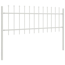 Tuinfence Met Spitse Top 13,6X0,6 M Staal Wit 0.6 m 13.6 m