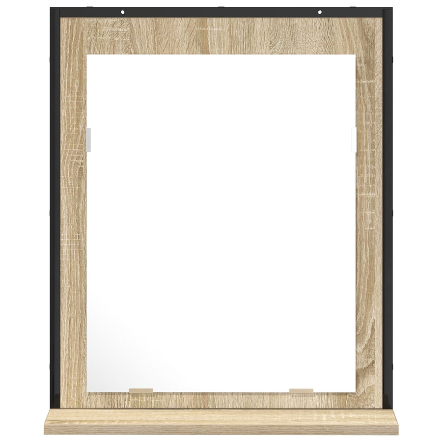 Badkamer Spiegel Met Plank Sonoma Eik 50X12X60 Cm Geengineerd Hout Zwart Eiken