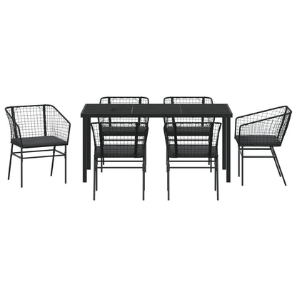 Set Van 4 Zwart Poly Rattan Twee Persoons