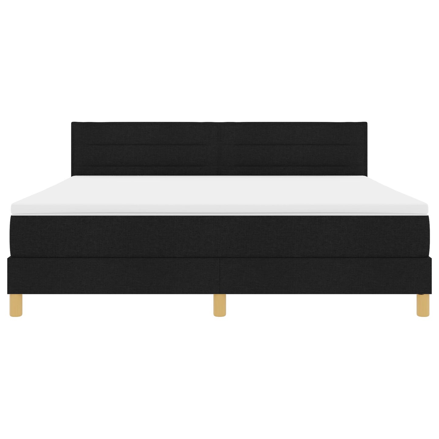 Boxspring Bed Met Matras Stof Zwart 180 x 200 cm Lijnen ontwerp