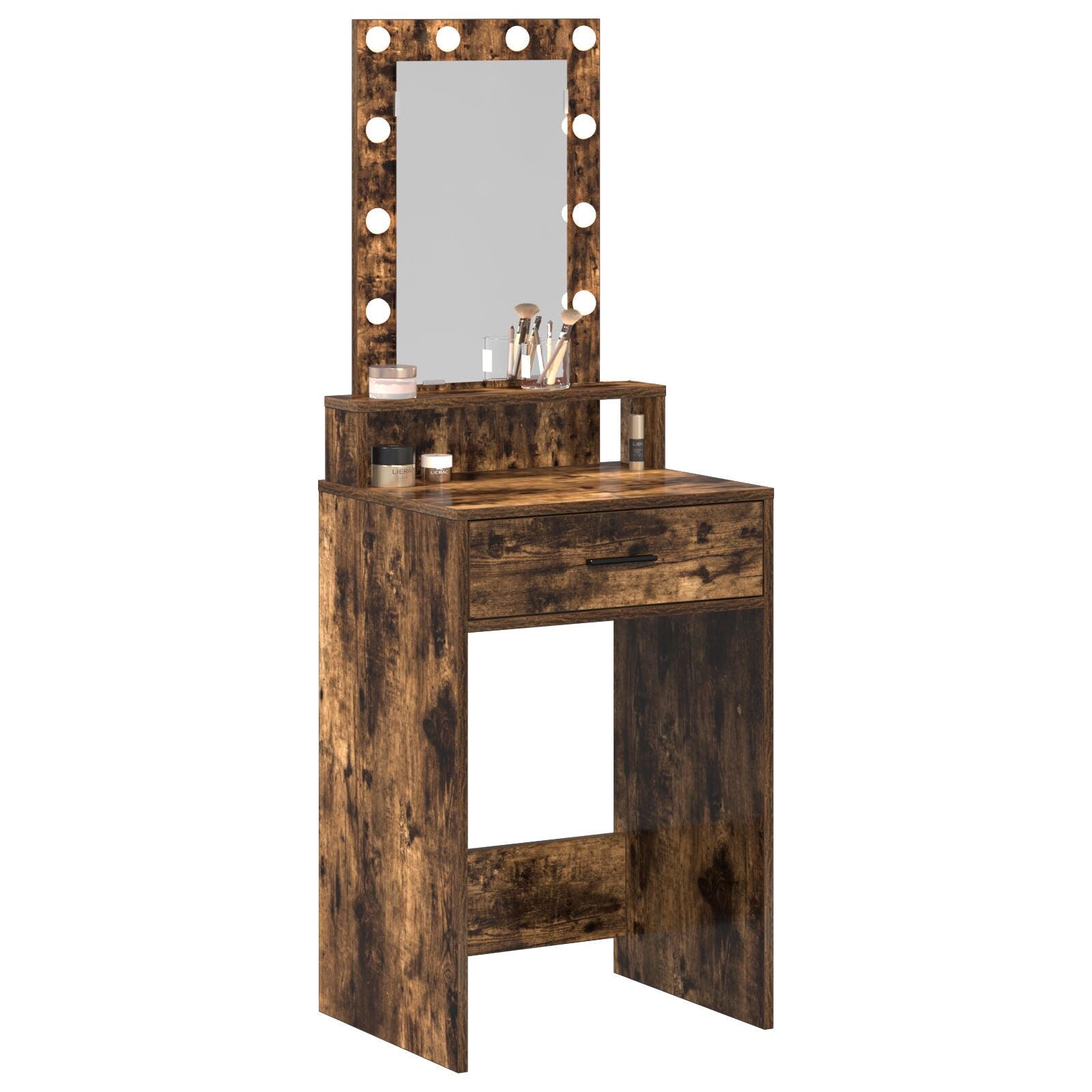 Kaptafel Met Led Verlichting Gerookt eiken 50 x 41 x 140 cm