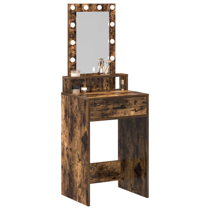 Kaptafel Met Led Verlichting Gerookt eiken 50 x 41 x 140 cm