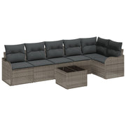 Tuinset poly rattan grijs 5 personen