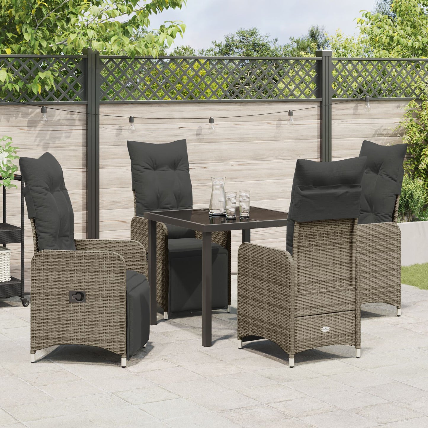 5 Delige Tuinset Met Kussens Beige Poly Rattan