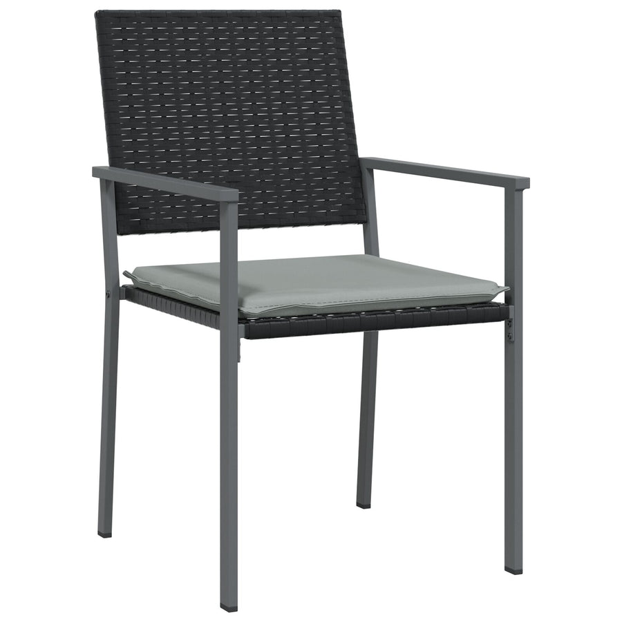 Set Van 3 Zwart Pe Rattan, Gepoedercoat Staal Standaard