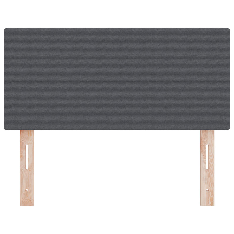 Hoofdbord Eenvoudig Ontwerp Corduroy Stof Donkergrijs 100 cm Laag hoofdbord