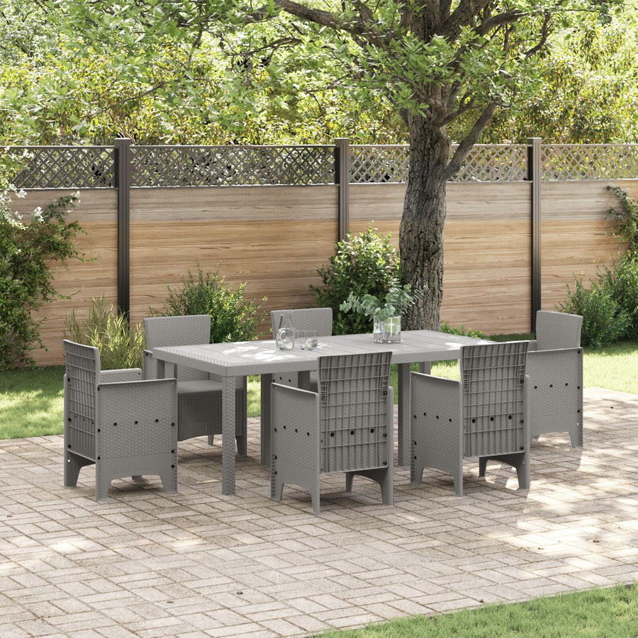 Tuin Tafel 200X100X73 Cm Poly Rattan Lichtgrijs 2 m