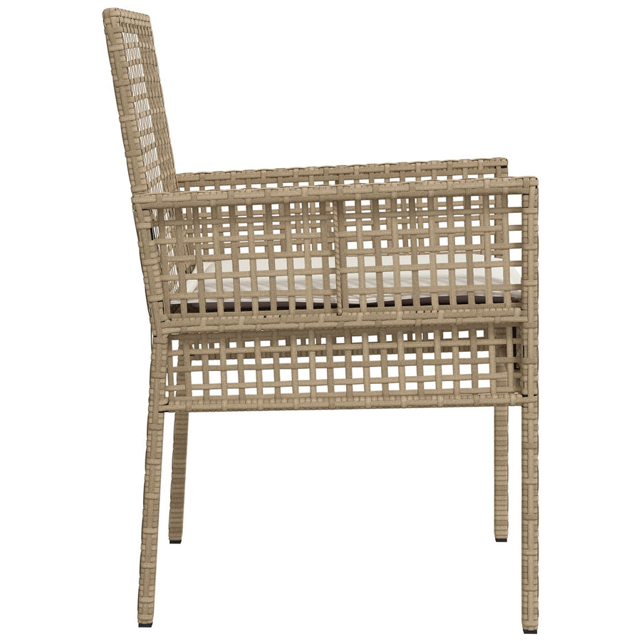 Tuinstoelen 2 Stuks Met Kussens Poly Rattan Gemengd beige en crème