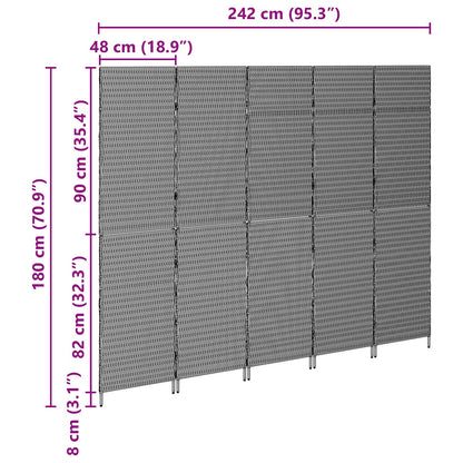 Kamerschermen Hout Groot Opvouwbaar Kamerscherm 180 cm Beige 5 panelen