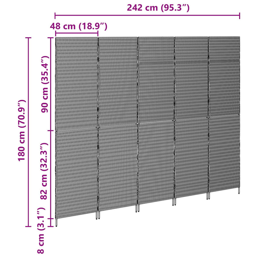 Kamerschermen Hout Groot Opvouwbaar Kamerscherm 180 cm Beige 5 panelen