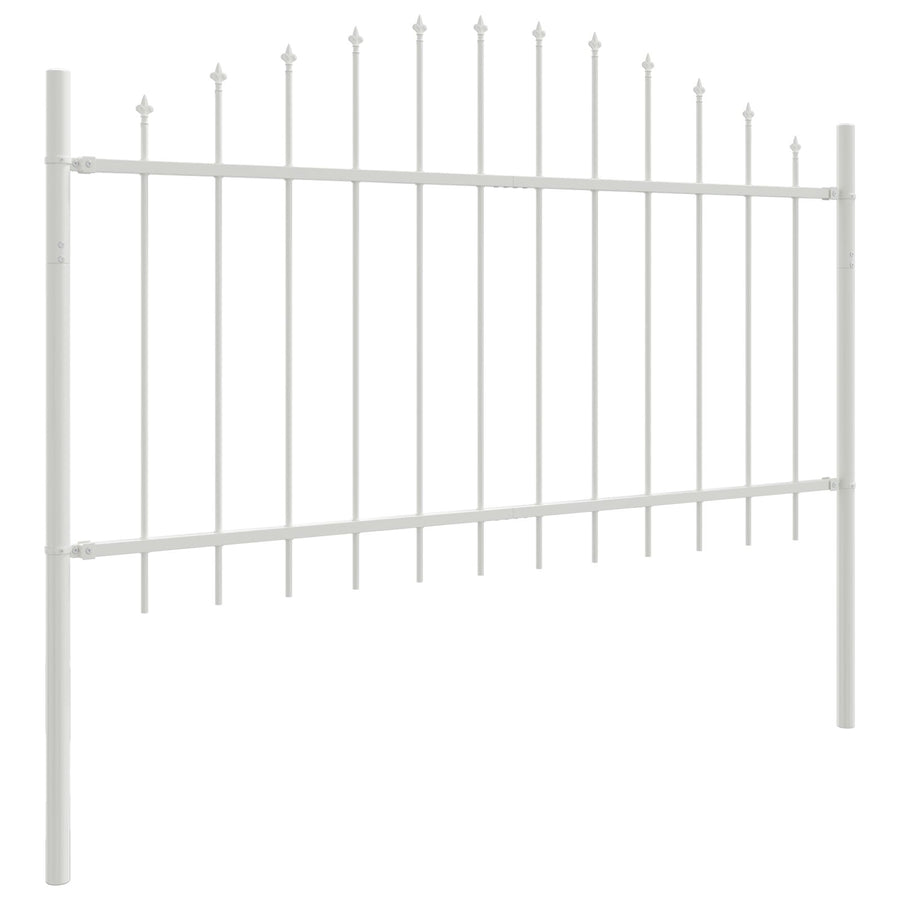 Tuinhek Met Boog Top - , 11,9 X 1 M, Staal Wit 11.9 m 75-100 cm