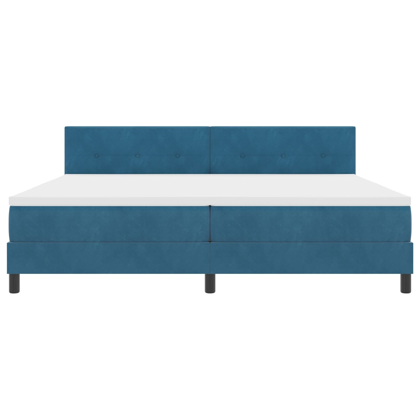 Boxspring Bed Met Matras Donkerblauw 200X200 Cm Fluweel Blauw