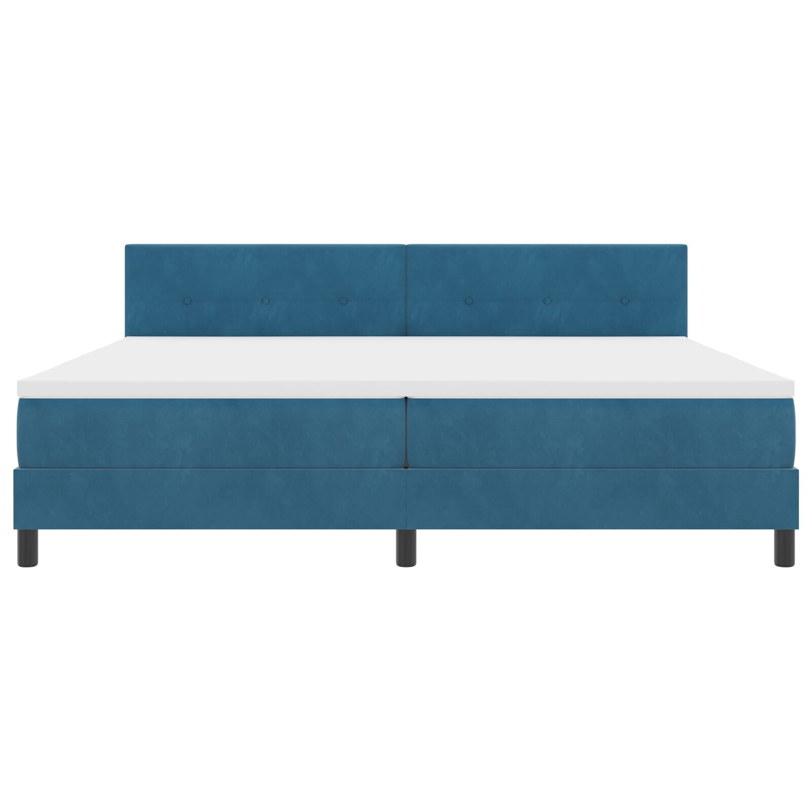 Boxspring Bed Met Matras Donkerblauw 200X200 Cm Fluweel Blauw
