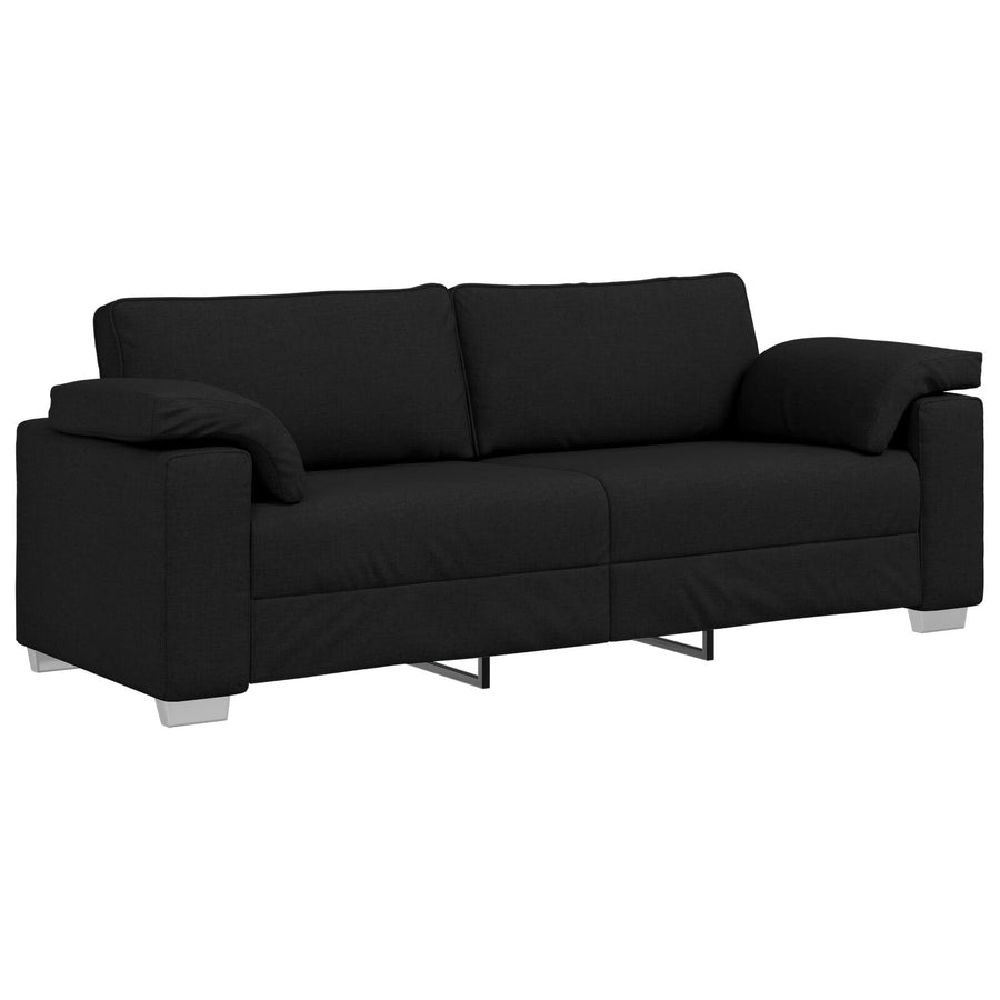 3-Zitsbank Stof Zwart 178 cm