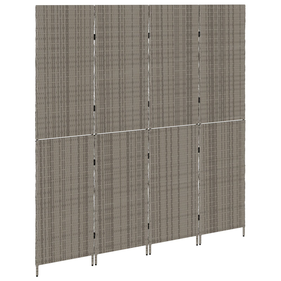 Kamerscherm Opvouwbaar 195X Poly Riet 180 cm Grijs 4 panelen