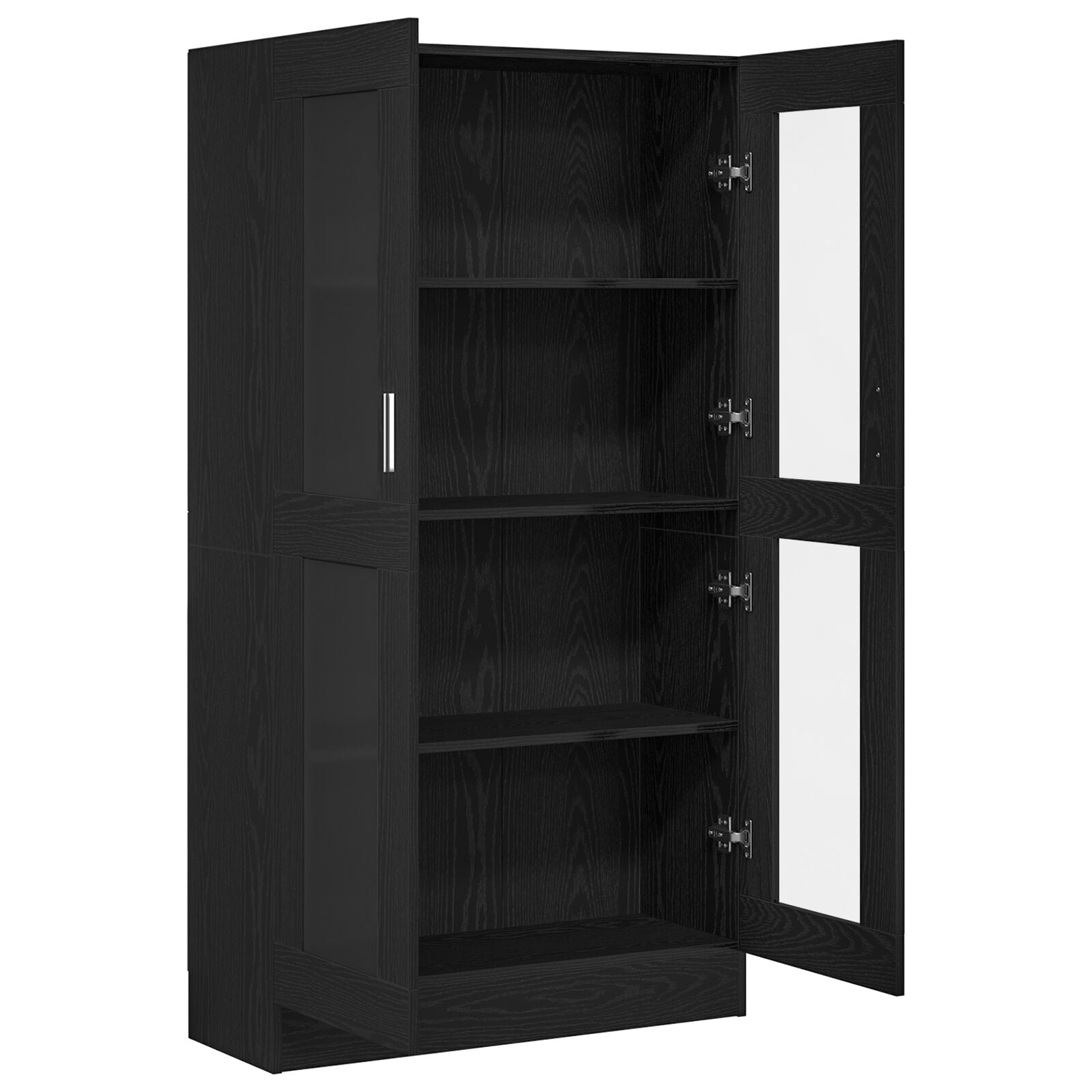 Boekenkast Zwart Eiken 82,5X30,5X150 Cm Bewerkt Hout