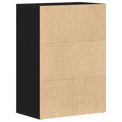 Schoenenkast Zwart Eikenhout 60X35X84 Cm Gelaagd Hout