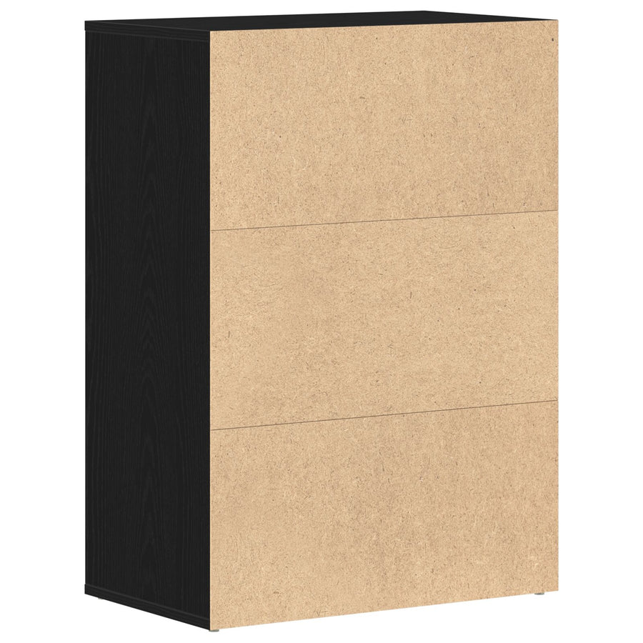 Schoenenkast Zwart Eikenhout 60X35X84 Cm Gelaagd Hout