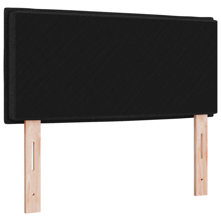 Hoofdbord Lijnen Ontwerp Stof Zwart 90 cm Laag hoofdbord