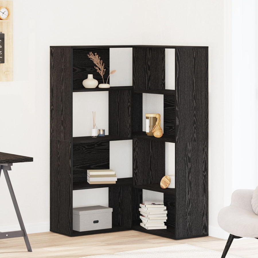 Hoekkast Zwart Eiken 140X30X140 Cm Geperst Hout