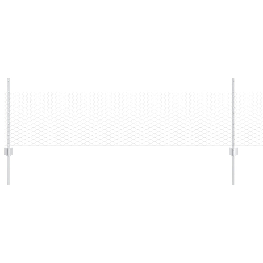 Hexagon Hek Met 11 U-Palen Zilver 0.5X25 M Staal