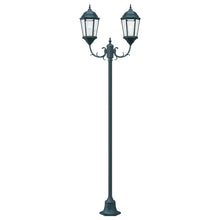 Tuinlampenpost 2-Lamp E27 Groen 220 Cm Aluminium Donkergroen